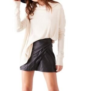NWT Free People Juicy Long Sleeve Thermal Ribbed Top Stone Cold XS